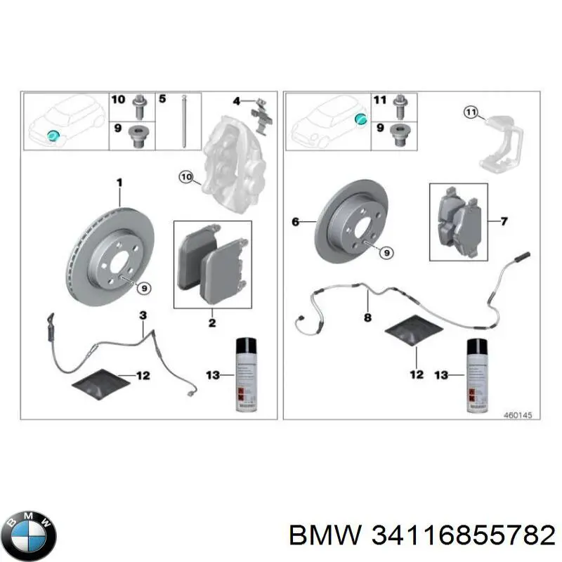 34116855782 BMW диск тормозной передний