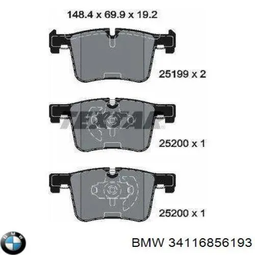 34116856193 BMW колодки тормозные передние дисковые