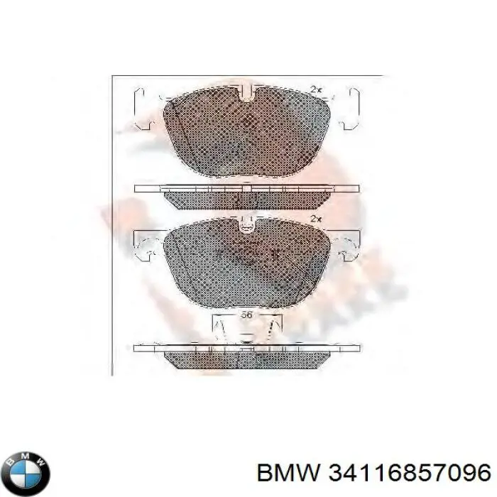 Колодки BMW 34116857096 цена, от 208.33 USD