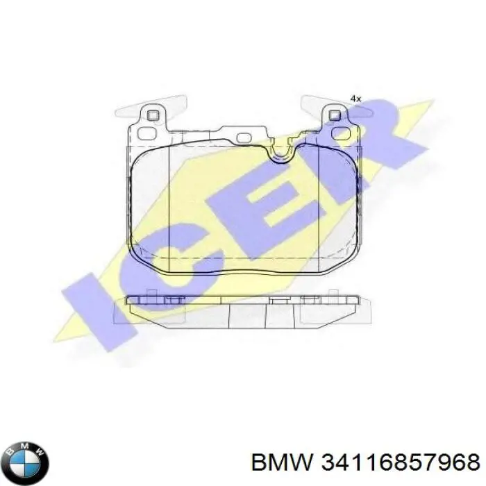 Купить 34116857968 BMW Колодки тормозные