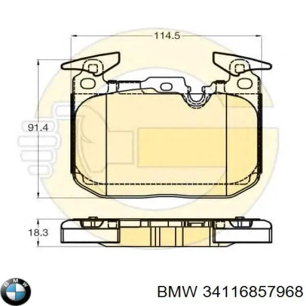 Колодки BMW 34116857968 цена, от 92.83 USD