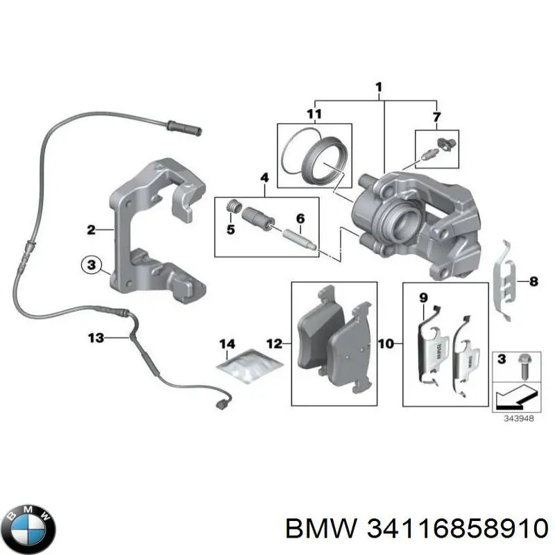 34116858910 BMW sapatas do freio dianteiras de disco