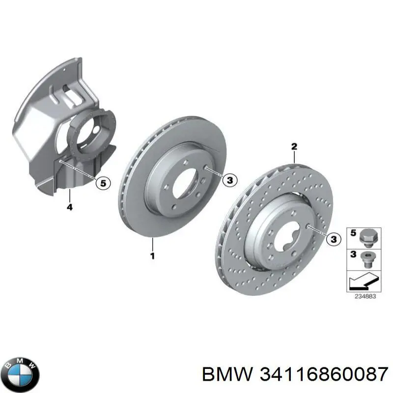 Купить 34116860087 BMW Комплект пружинок крепления дисковых колодок передних
