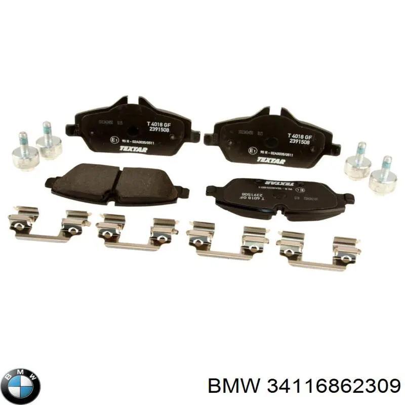 Передние тормозные колодки 34116862309 BMW