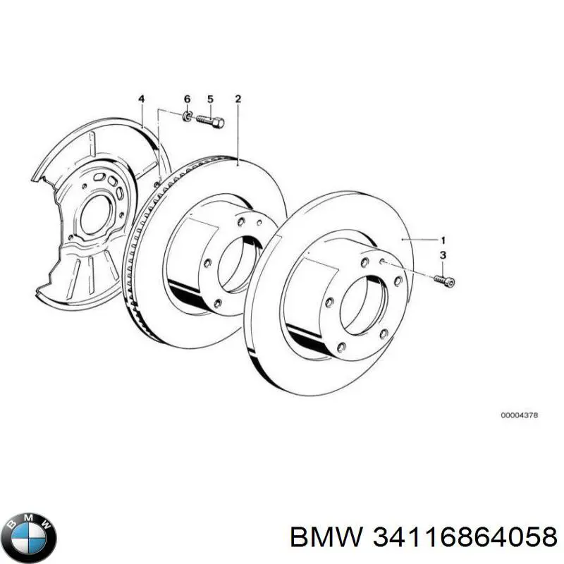 Купить 34116864058 BMW Ротор тормозной