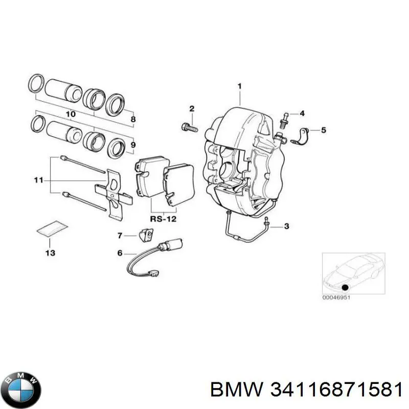34111160190 BMW Штуцер прокачки суппорта тормозного переднего