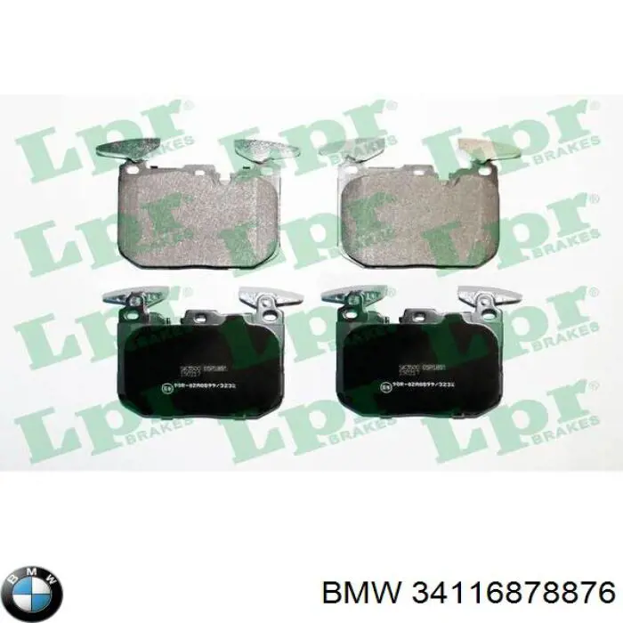 Sapatas do freio dianteiras de disco 34116878876 BMW