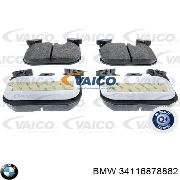 Sapatas do freio dianteiras de disco 34116878882 BMW