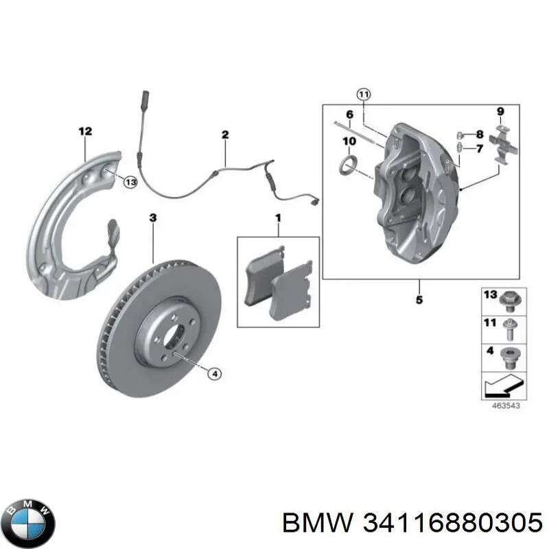 Супорт тормзной BMW 34116891303 цена, от 739.90 USD