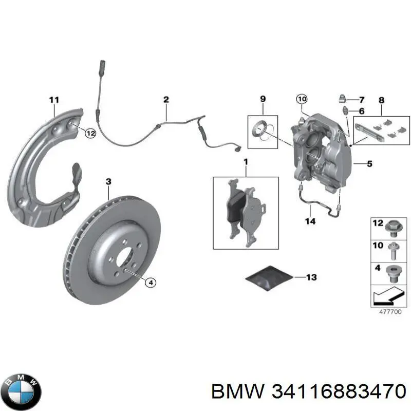34116883470 BMW передние тормозные колодки