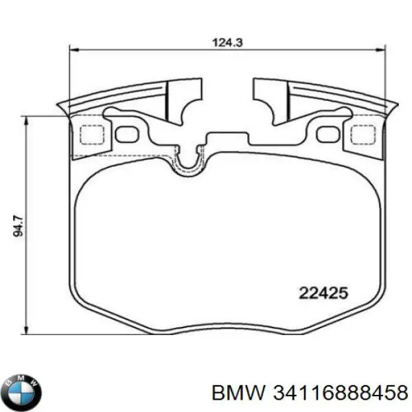 34116888458 BMW Sapatas do freio dianteiras de disco