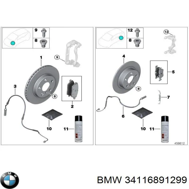 Супорт тормзной BMW 34116891299 цена, от 381.36 USD