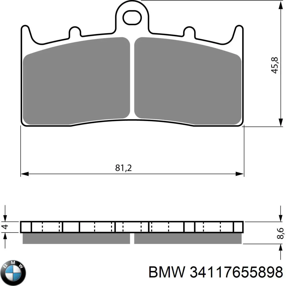 34117655898 BMW sapatas do freio dianteiras de disco