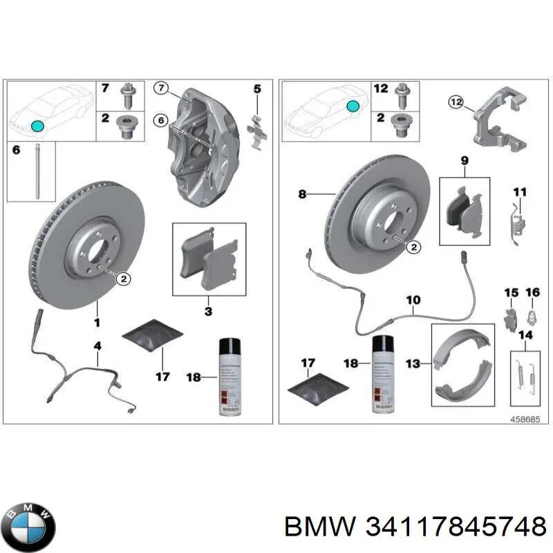 Тормозной суппорт BMW 34117845748 цена, от 479.68 USD