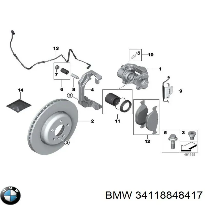 Disco do freio dianteiro 34118848417 BMW