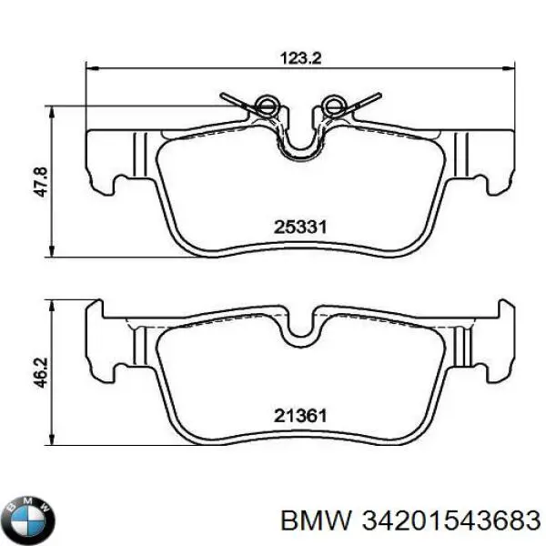 Sapatas do freio traseiras de disco BMW 34201543683 preço, a partir de 46,62 USD