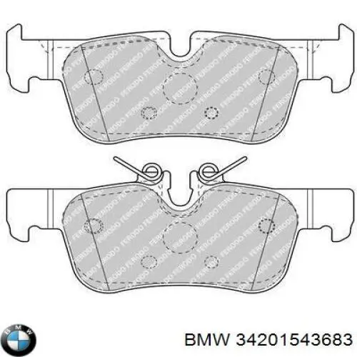 Sapatas do freio traseiras de disco 34201543683 BMW