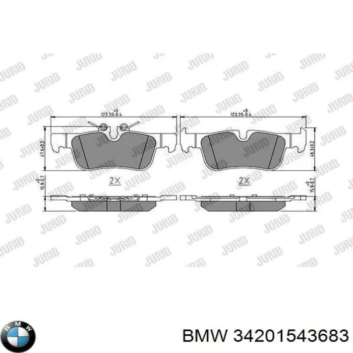 Sapatas do freio traseiras de disco BMW 34201543683 preço, a partir de 46,62 USD