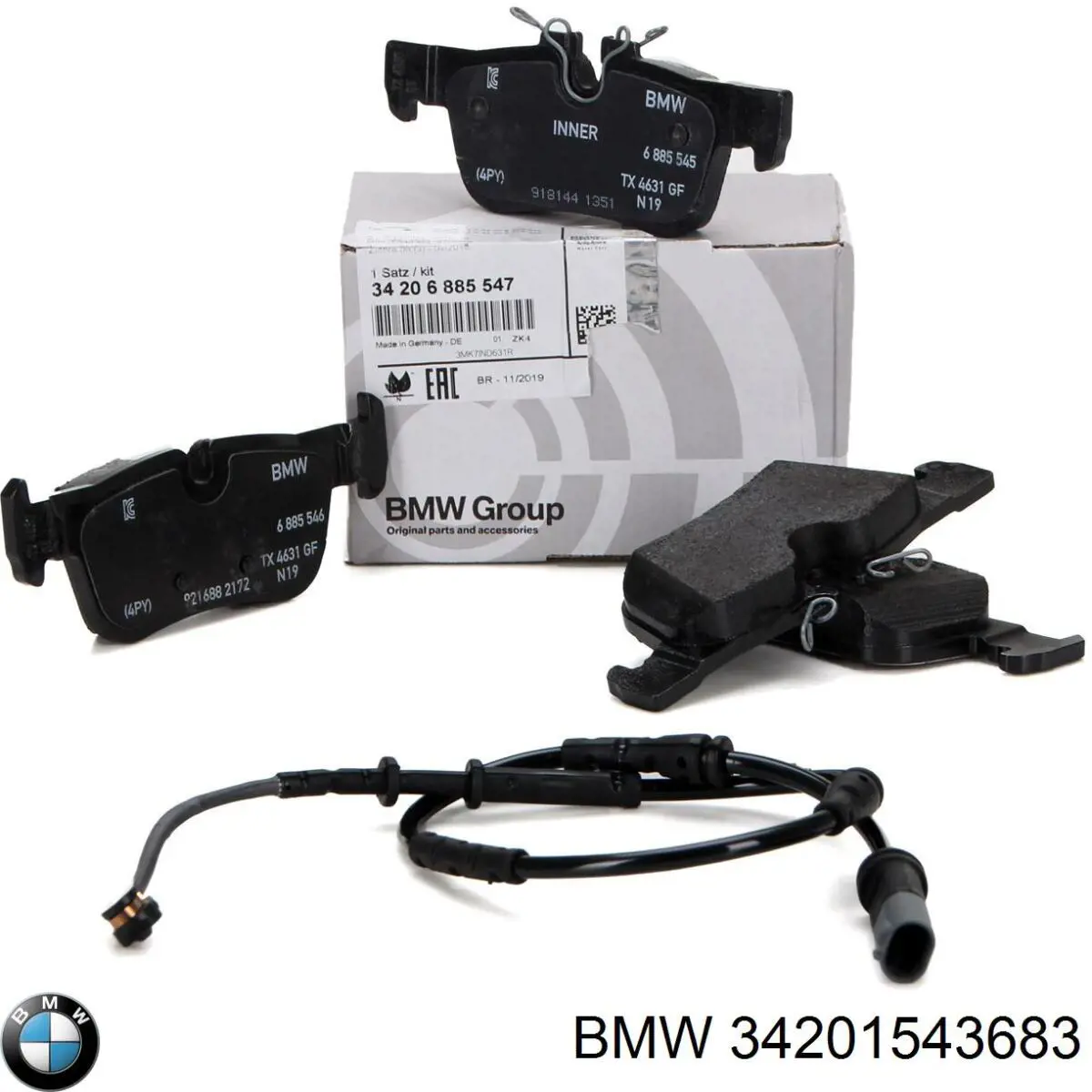 Compre 34201543683 BMW Sapatas do freio traseiras de disco