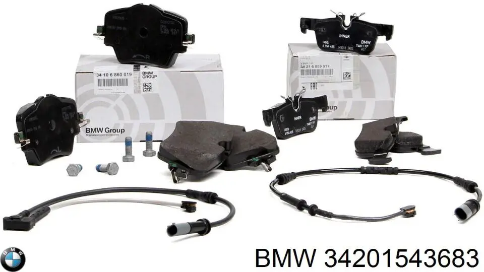 Sapatas do freio traseiras de disco BMW 34201543683