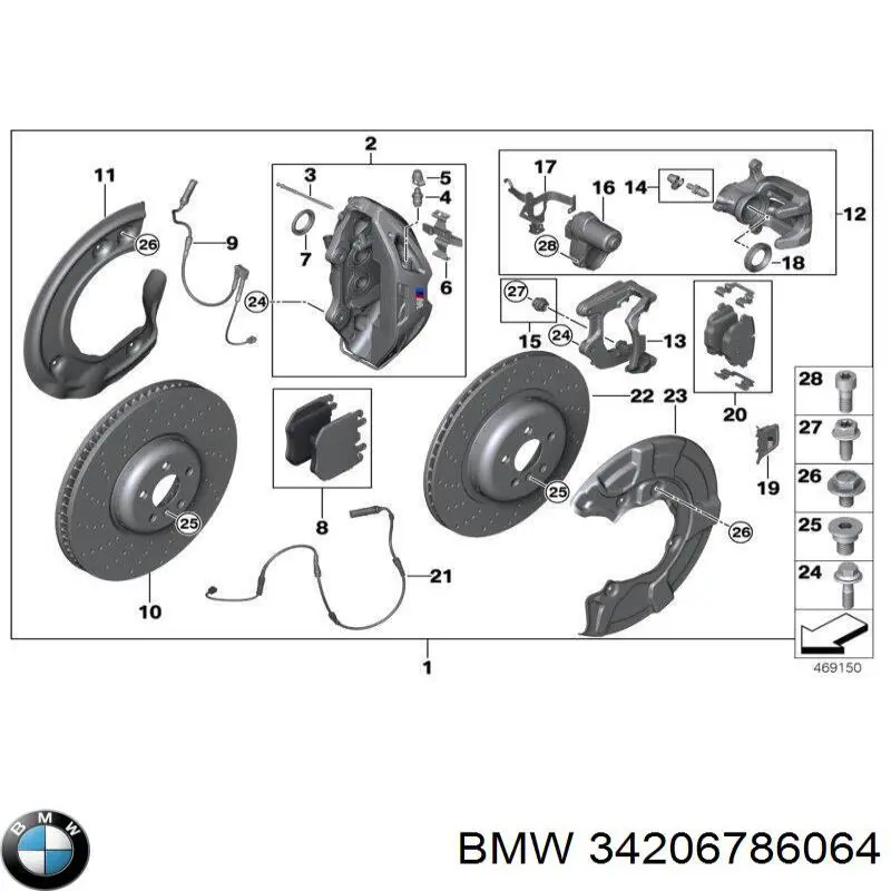 34206786064 BMW Kit de reparação de suporte do freio traseiro