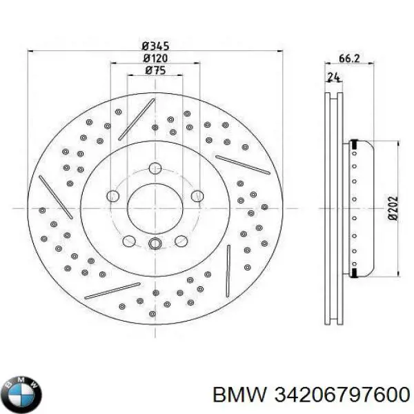 Тормозные диски 34206797600 BMW