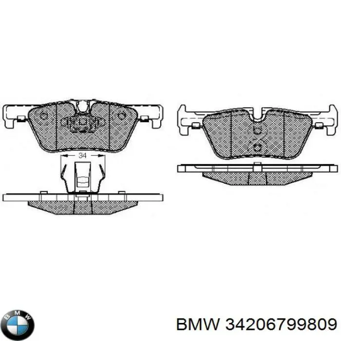 Купить 34206799809 BMW Колодки тормозные задние, дисковые