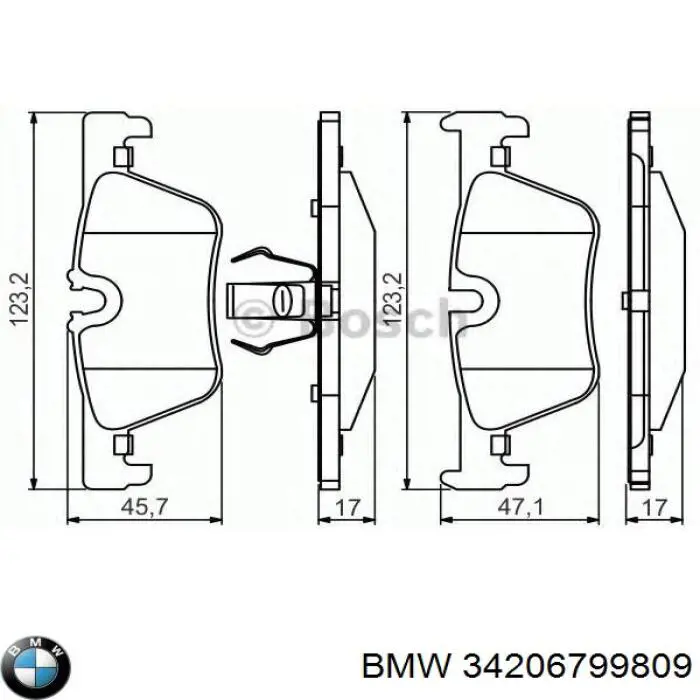 Колодки дисковые  BMW 34206799809 цена, от 51.72 USD