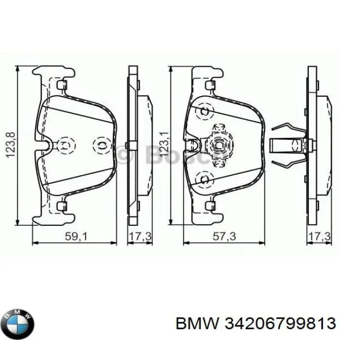 34206799813 BMW Колодки тормозные дисковые комплект