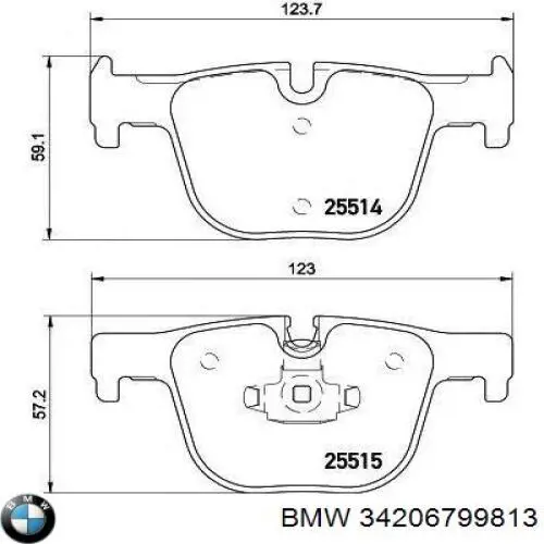 Колодки дисковые  BMW 34206799813 цена, от 63.45 USD