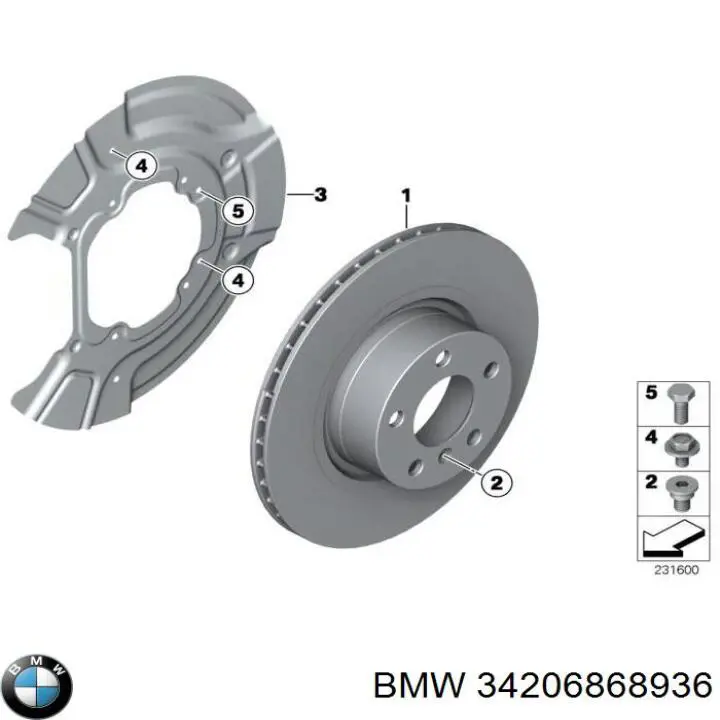 34206868936 BMW Дисковый тормоз