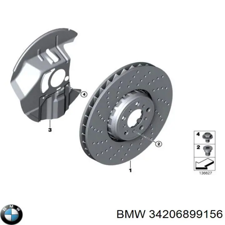 Щиток тормозного диска заднего правый BMW 34206899156 цена, от 50.79 USD