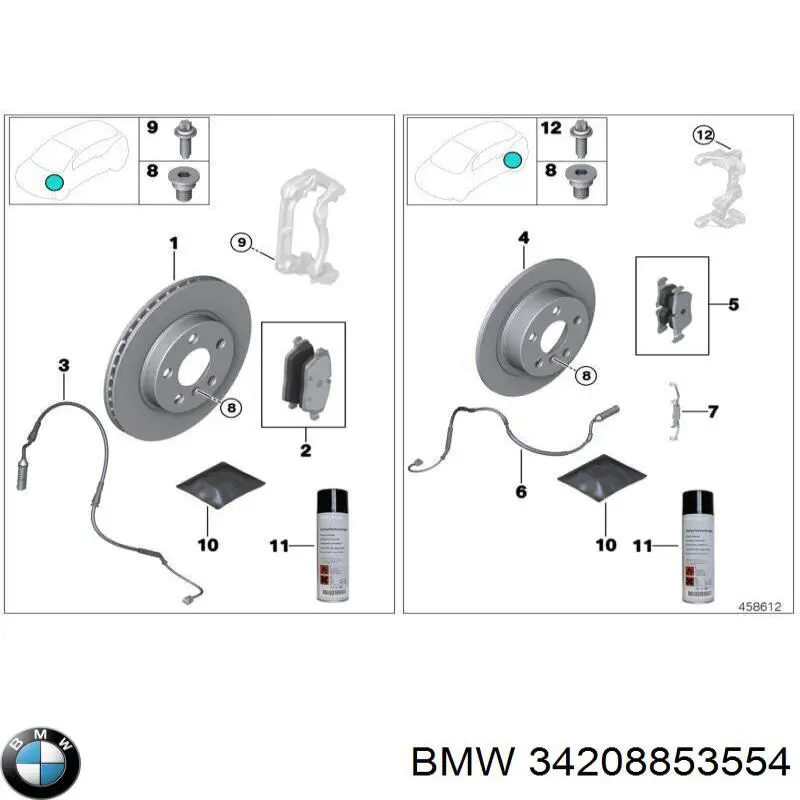 34208853554 BMW Disco do freio traseiro