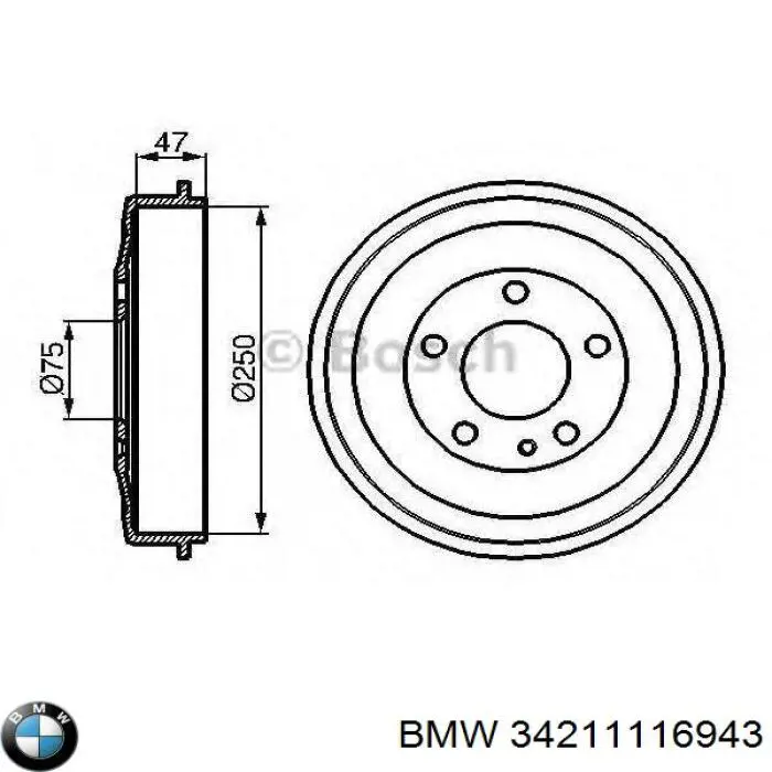 Тормозной барабан Бмв 5 E28 (BMW 5)