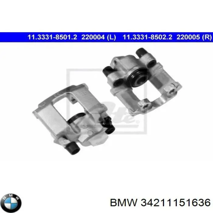 Суппорт тормозной задний правый 34211151636 BMW