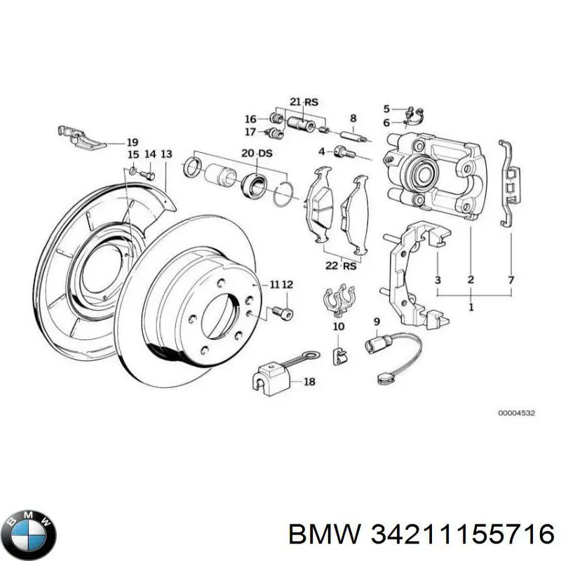 Ремкомплект суппортов BMW 34211155716 цена, от 6.10 USD