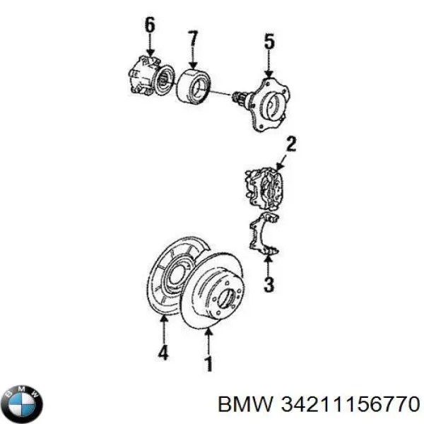 Защита тормозного диска заднего правая 34211156770 BMW