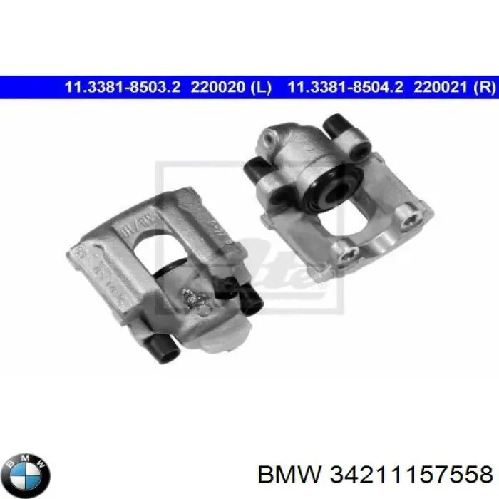 34211157558 BMW суппорт тормозной задний правый