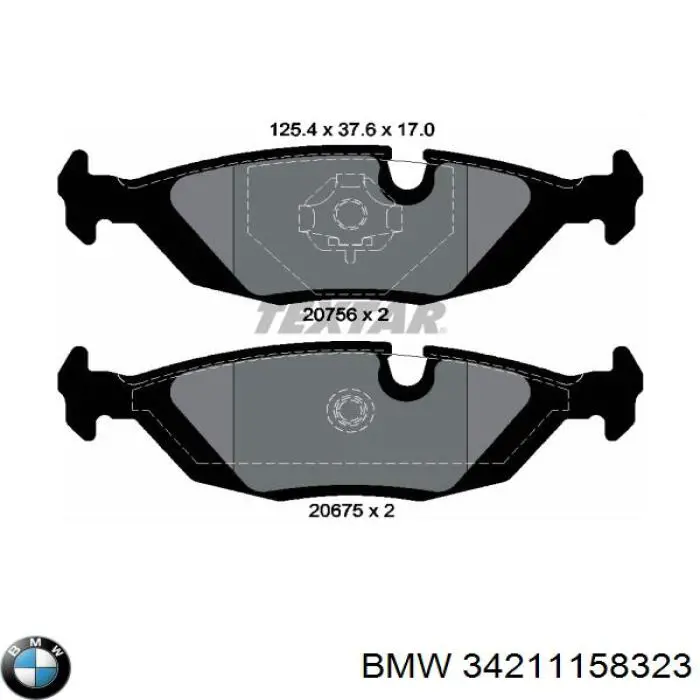 Задние тормозные колодки 34211158323 BMW