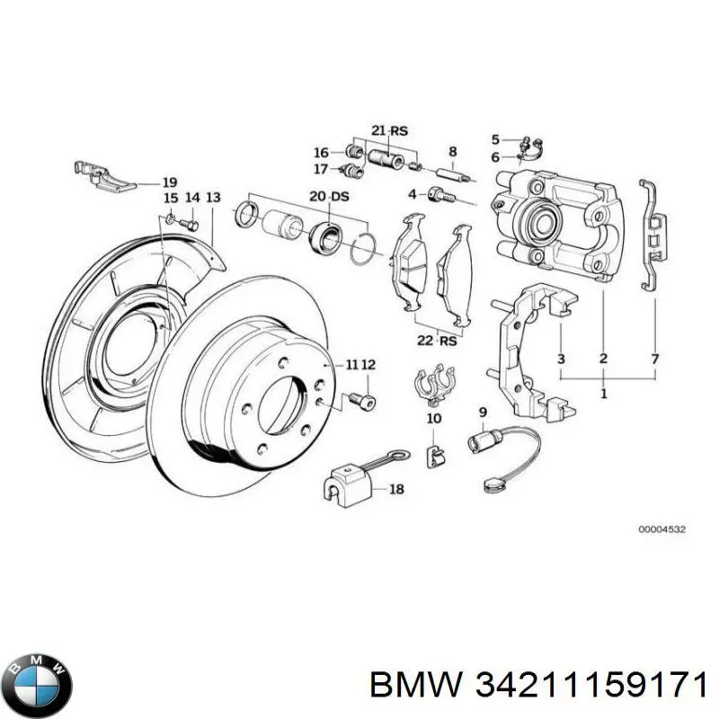 Ремкомплект суппорта 34211159171 BMW