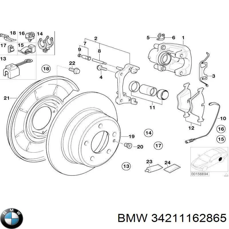 34211162865 BMW колодки тормозные задние дисковые