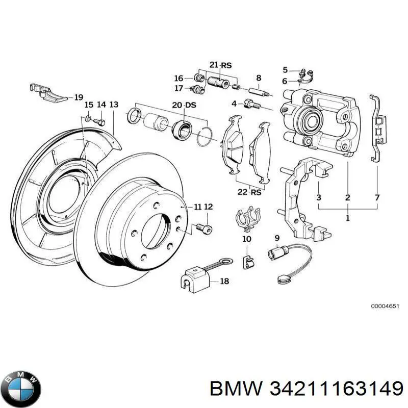 34211163149 BMW диск тормозной задний