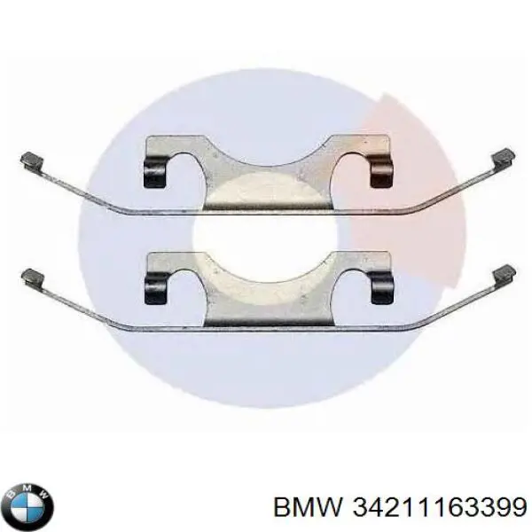 34211163399 BMW комплект пружинок крепления дисковых колодок задних