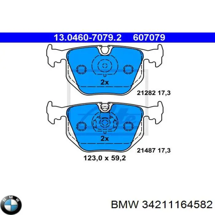 34211164582 BMW колодки тормозные задние дисковые