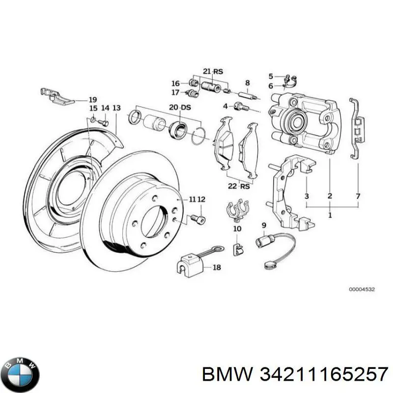 Купить 34211165257 BMW Диск тормозной задний