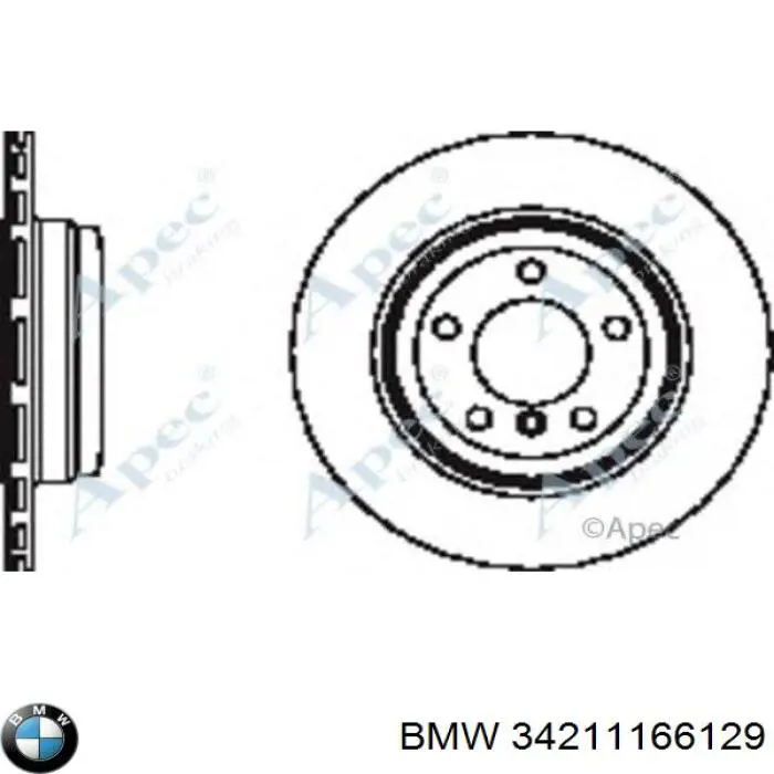 Купить 34211166129 BMW Диск тормозной задний
