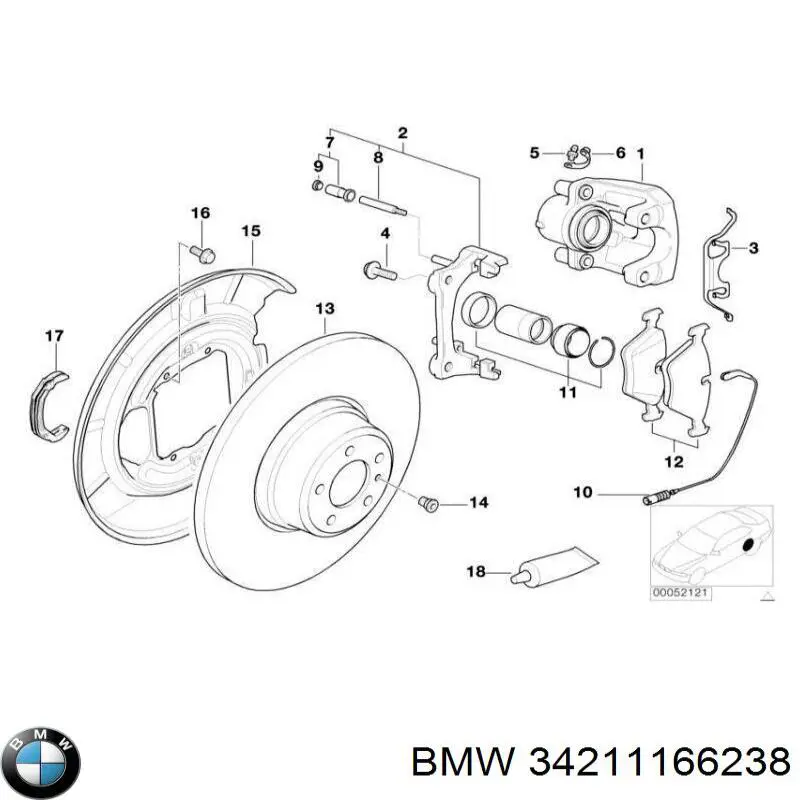 Поршень тормозного суппорта заднего  BMW 34211166238