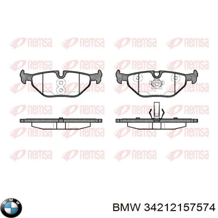 Задние тормозные колодки 34212157574 BMW
