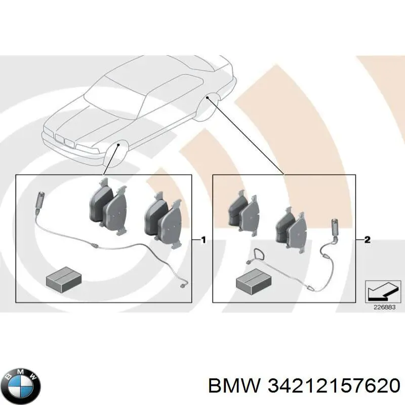 Pastillas de freno traseras 34212157620 BMW