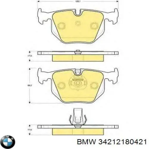 Колодки дисковые  BMW 34212180421 цена, от 35.41 USD